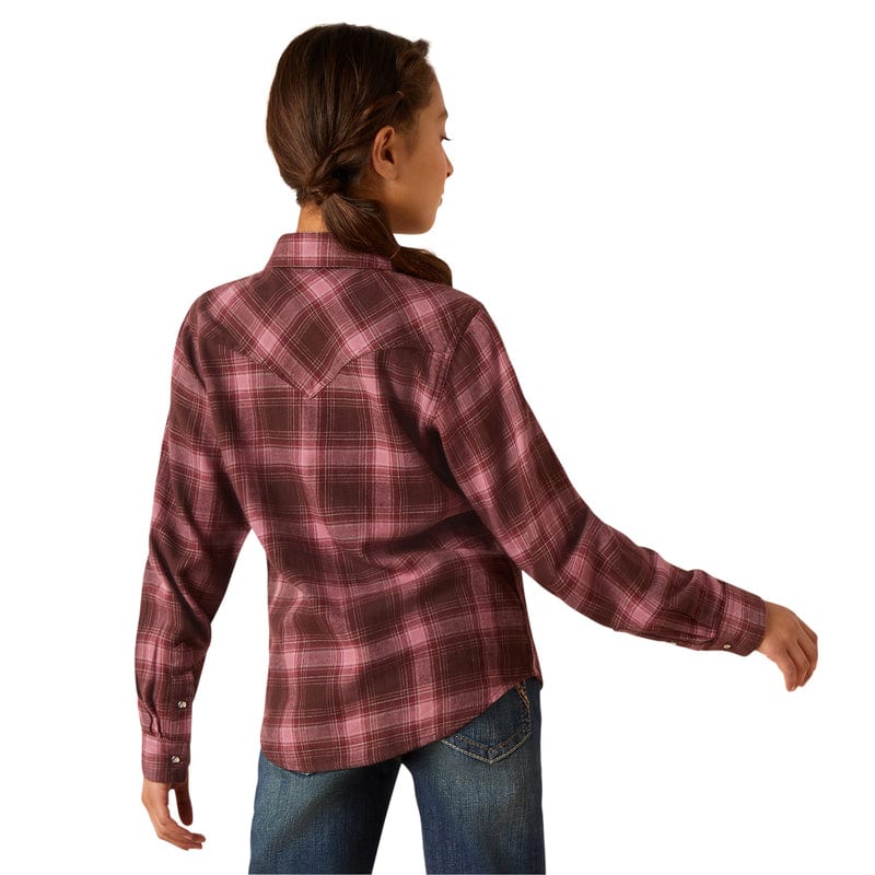 ARIAT INTERNATIONAL, INC. Shirts Ariat Girls Lucky Clove Brown Long Sleeve Snap Shirt 10047181
