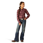 ARIAT INTERNATIONAL, INC. Shirts Ariat Girls Lucky Clove Brown Long Sleeve Snap Shirt 10047181
