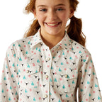 ARIAT INTERNATIONAL, INC. Shirts Ariat Girls Steer Garden Long Sleeve Snap Shirt 10048595