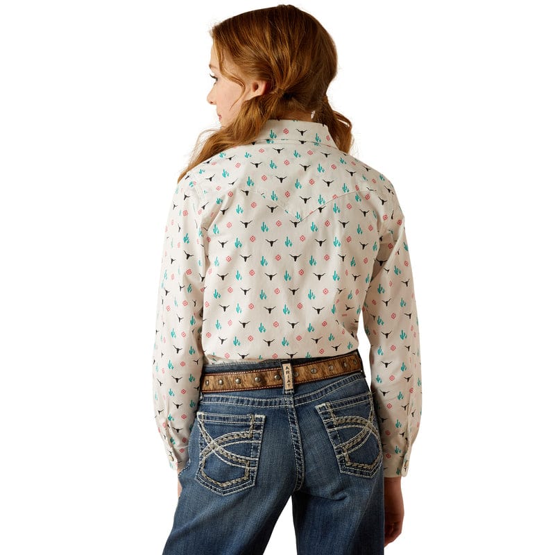 ARIAT INTERNATIONAL, INC. Shirts Ariat Girls Steer Garden Long Sleeve Snap Shirt 10048595