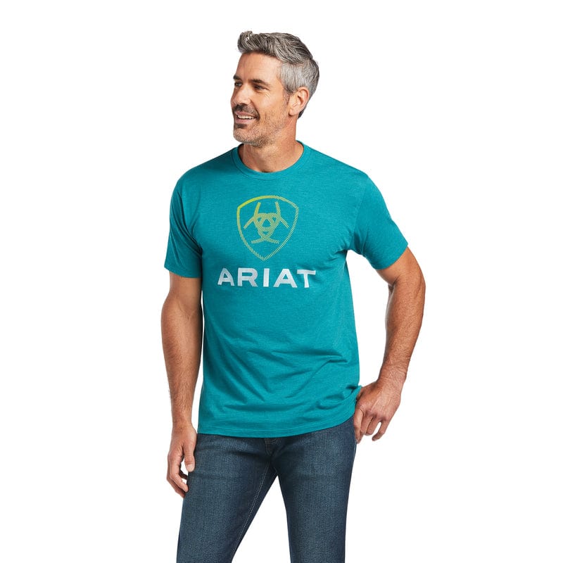 ARIAT INTERNATIONAL, INC. Shirts Ariat Men's Blends Teal Green Heather Short Sleeve T-Shirt 10039944