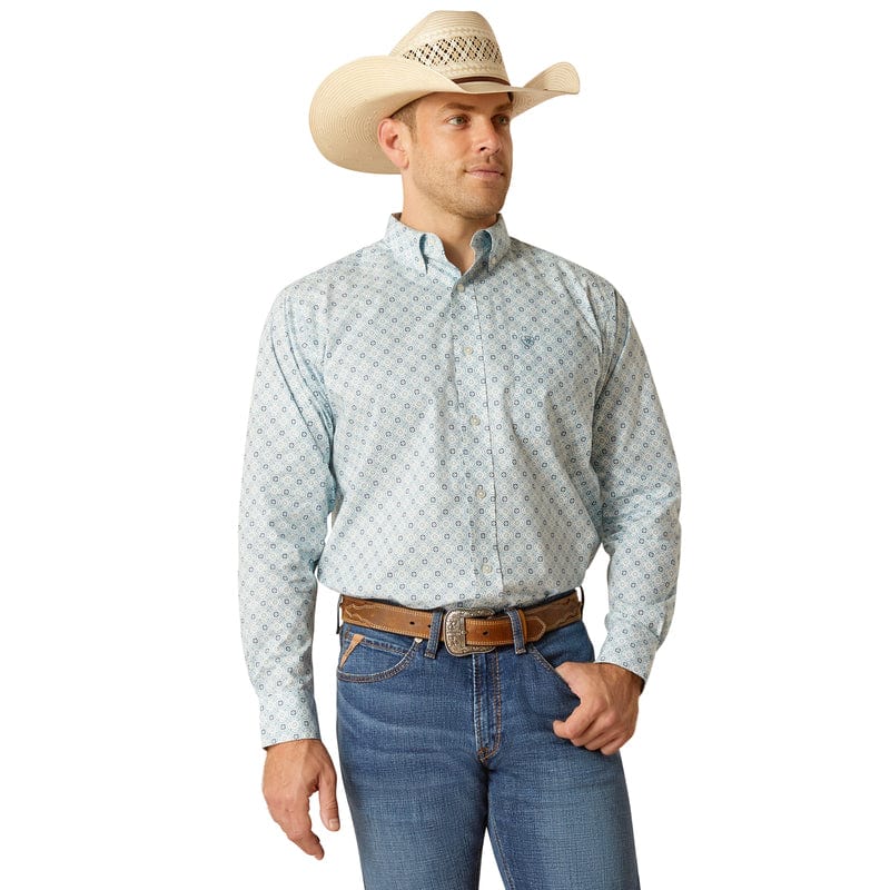 ARIAT INTERNATIONAL, INC. Shirts Ariat Men's Eamon Blue Haven Classic Fit Long Sleeve Button Down Shirt 10051263