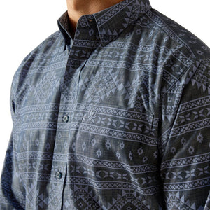ARIAT INTERNATIONAL, INC. Shirts Ariat Men's Eddie Navy Classic Fit Long Sleeve Button Down Western Shirt 10051264