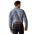 ARIAT INTERNATIONAL, INC. Shirts Ariat Men's Eddie Navy Classic Fit Long Sleeve Button Down Western Shirt 10051264