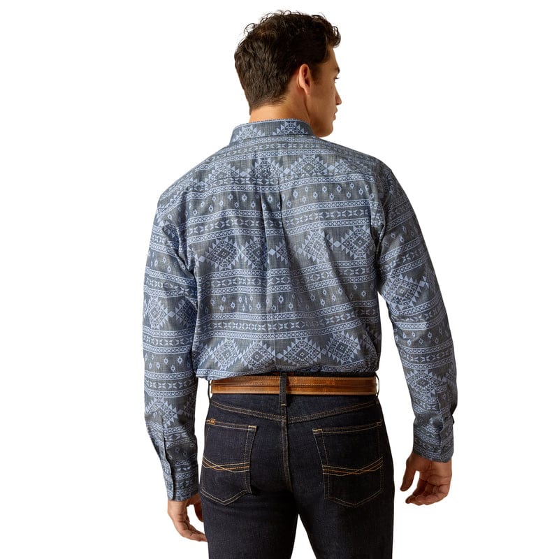 ARIAT INTERNATIONAL, INC. Shirts Ariat Men's Eddie Navy Classic Fit Long Sleeve Button Down Western Shirt 10051264