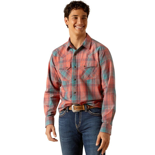 ARIAT INTERNATIONAL, INC. Shirts Ariat Men's Hernan Retro Fit Burnt Sienna Long Western Snap Shirt 10048494