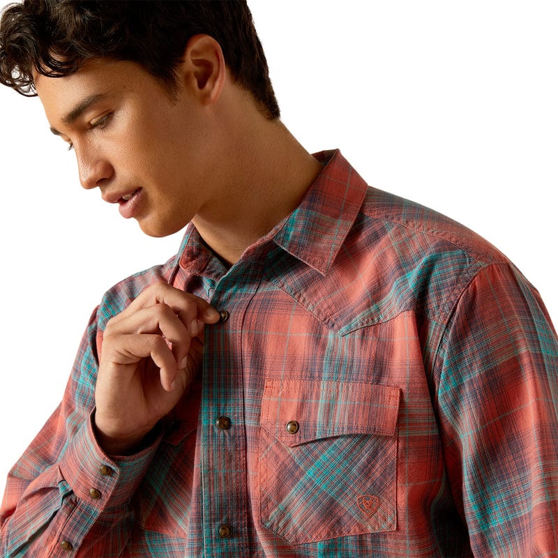 ARIAT INTERNATIONAL, INC. Shirts Ariat Men's Hernan Retro Fit Burnt Sienna Long Western Snap Shirt 10048494