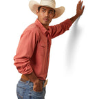 ARIAT INTERNATIONAL, INC. Shirts Ariat Men's Jurlington Faded Brick Long Sleeve Retro Fit Shirt 10043647