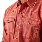 ARIAT INTERNATIONAL, INC. Shirts Ariat Men's Jurlington Faded Brick Long Sleeve Retro Fit Shirt 10043647