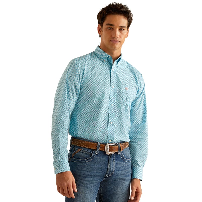 ARIAT INTERNATIONAL, INC. Shirts Ariat Men's Kamron Sky Long Sleeve Button Down Fitted Shirt 10048408