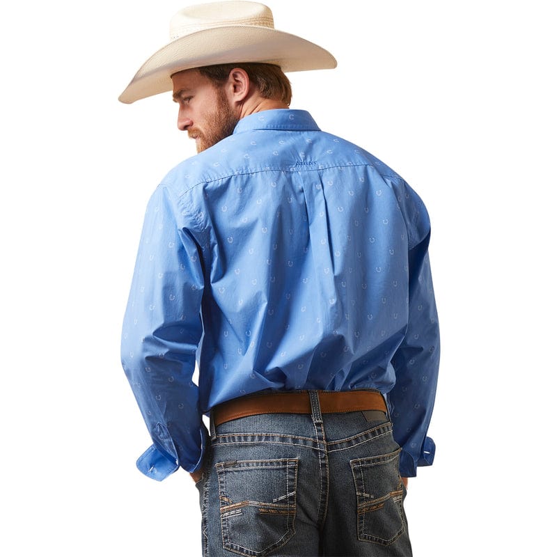 ARIAT INTERNATIONAL, INC. Shirts Ariat Men's Leroy Chambray Blue Classic Fit Long Sleeve Button Down Shirt 10043792