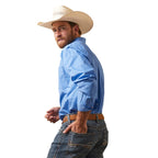 ARIAT INTERNATIONAL, INC. Shirts Ariat Men's Leroy Chambray Blue Classic Fit Long Sleeve Button Down Shirt 10043792