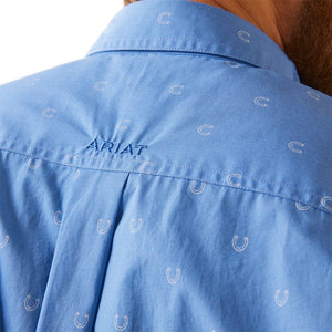 ARIAT INTERNATIONAL, INC. Shirts Ariat Men's Leroy Chambray Blue Classic Fit Long Sleeve Button Down Shirt 10043792