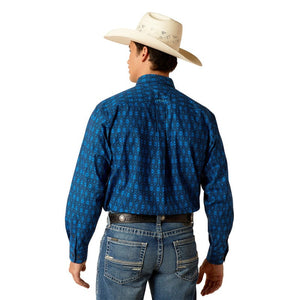 ARIAT INTERNATIONAL, INC. Shirts Ariat Men's Pascual Classic Fit Directoire Blue Long Sleeve Button Down Shirt 10048379