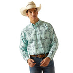ARIAT INTERNATIONAL, INC. Shirts Ariat Men's Paxtyn Classic Fit Blue Tint Long Sleeve Button Down Shirt 10048511