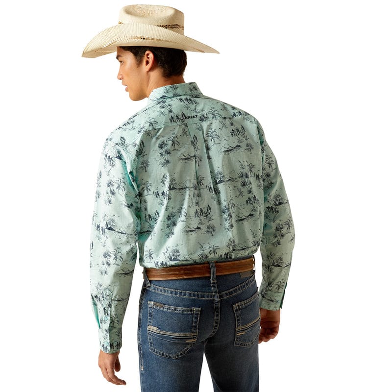 ARIAT INTERNATIONAL, INC. Shirts Ariat Men's Paxtyn Classic Fit Blue Tint Long Sleeve Button Down Shirt 10048511