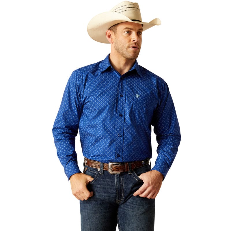 ARIAT INTERNATIONAL, INC. Shirts Ariat Men's Peterson Classic Fit Directoire Blue Long Sleeve Button Down Shirt 10048384