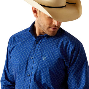 ARIAT INTERNATIONAL, INC. Shirts Ariat Men's Peterson Classic Fit Directoire Blue Long Sleeve Button Down Shirt 10048384