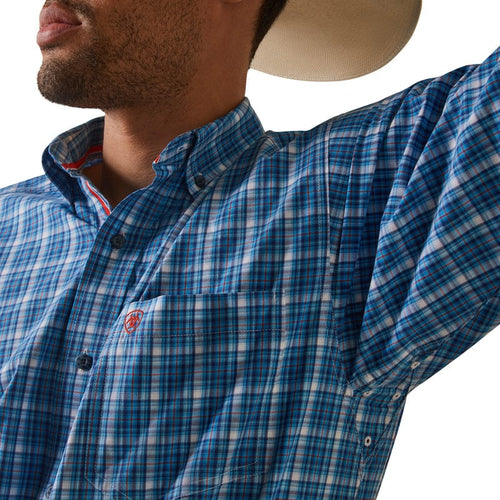 ARIAT INTERNATIONAL, INC. Shirts Ariat Men's Pro Series Leyton Light Blue Classic Fit Long Sleeve Button Down Shirt 10043693