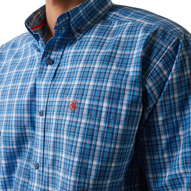 ARIAT INTERNATIONAL, INC. Shirts Ariat Men's Pro Series Leyton Light Blue Classic Fit Long Sleeve Button Down Shirt 10043693