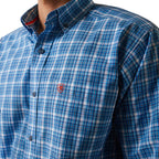 ARIAT INTERNATIONAL, INC. Shirts Ariat Men's Pro Series Leyton Light Blue Classic Fit Long Sleeve Button Down Shirt 10043693