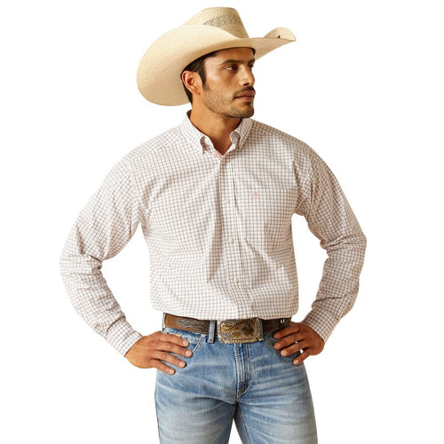ARIAT INTERNATIONAL, INC. Shirts Ariat Men's Pro Series Tristin White Long Sleeve Button Down Classic Fit Shirt 10048360