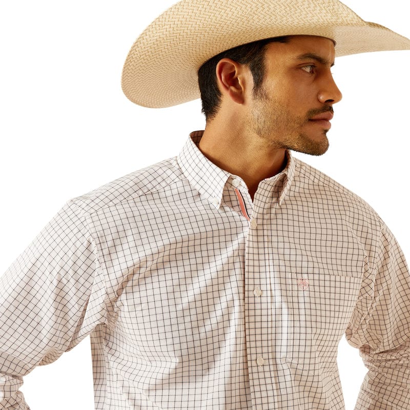 ARIAT INTERNATIONAL, INC. Shirts Ariat Men's Pro Series Tristin White Long Sleeve Button Down Classic Fit Shirt 10048360