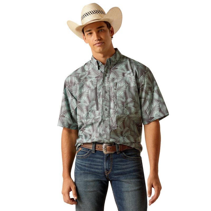 ARIAT INTERNATIONAL, INC. Shirts Ariat Men's Pro Series VentTEK Ebony Grey Short Sleeve Shirt 10048847