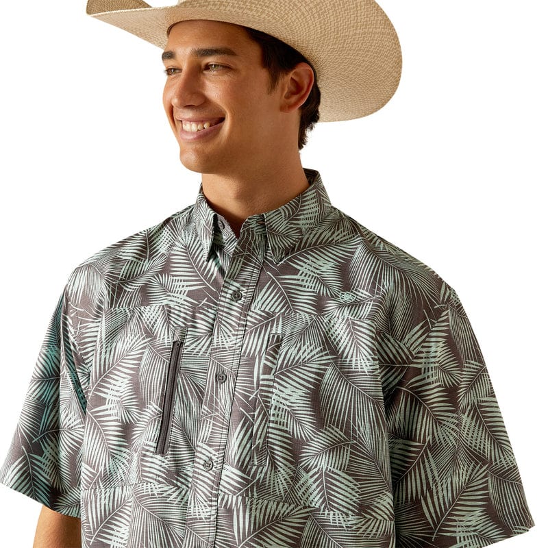 ARIAT INTERNATIONAL, INC. Shirts Ariat Men's Pro Series VentTEK Ebony Grey Short Sleeve Shirt 10048847