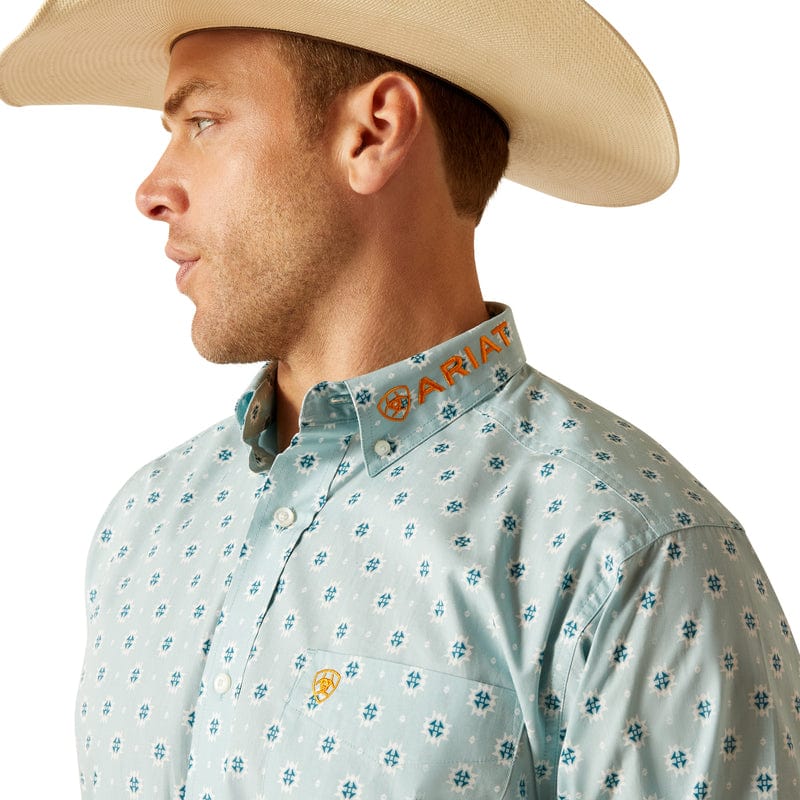 ARIAT INTERNATIONAL, INC. Shirts Ariat Men's Team Colton Aqua Classic Fit Long Sleeve Button Down Shirt 10051522