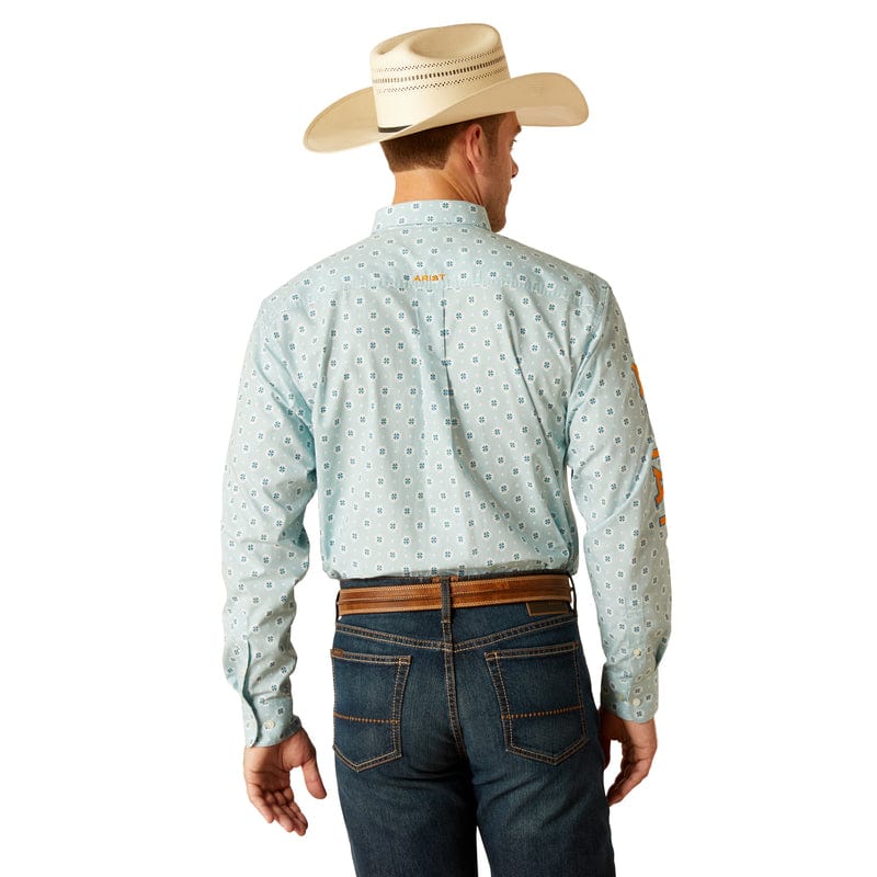 ARIAT INTERNATIONAL, INC. Shirts Ariat Men's Team Colton Aqua Classic Fit Long Sleeve Button Down Shirt 10051522