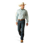ARIAT INTERNATIONAL, INC. Shirts Ariat Men's Team Colton Aqua Classic Fit Long Sleeve Button Down Shirt 10051522