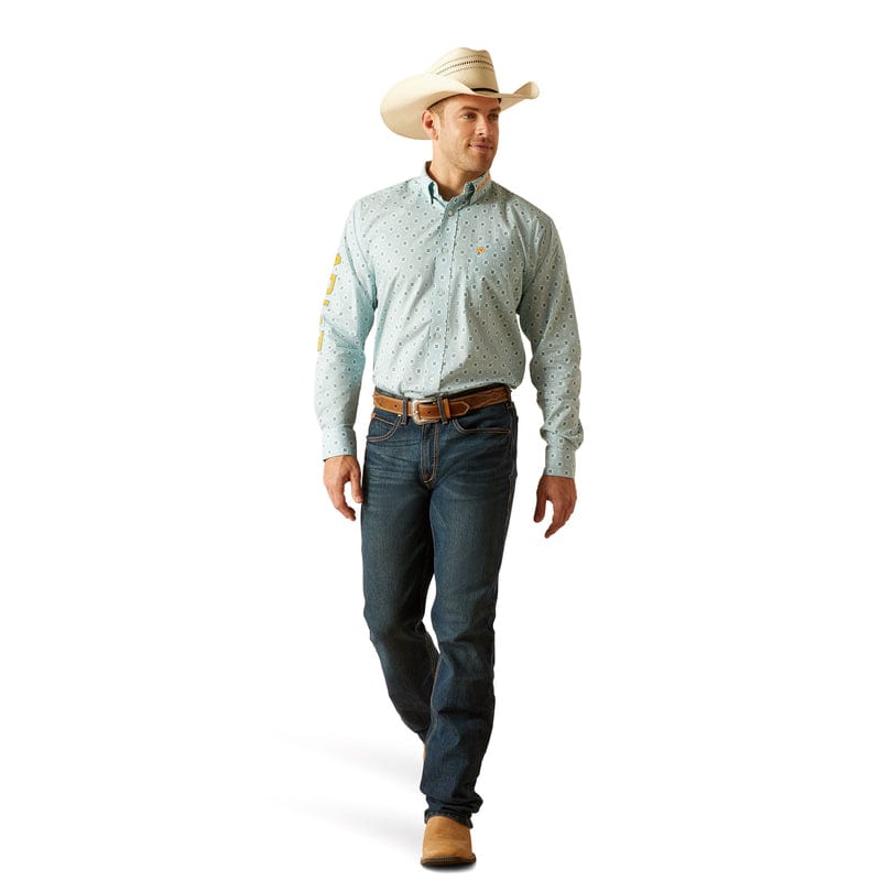 ARIAT INTERNATIONAL, INC. Shirts Ariat Men's Team Colton Aqua Classic Fit Long Sleeve Button Down Shirt 10051522