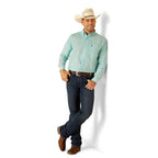 ARIAT INTERNATIONAL, INC. Shirts Ariat Men's Team Gian Classic Fit Light Aqua Long Sleeve Button Down Shirt 10048394
