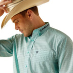 ARIAT INTERNATIONAL, INC. Shirts Ariat Men's Team Gian Classic Fit Light Aqua Long Sleeve Button Down Shirt 10048394