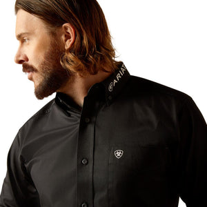 ARIAT INTERNATIONAL, INC. Shirts Ariat Men's Team Logo Twill Black Long Sleeve Button Down Fitted Shirt 10048714
