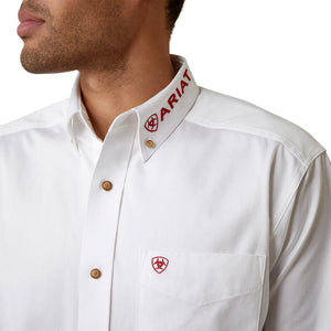 ARIAT INTERNATIONAL, INC. Shirts Ariat Men's Team Logo Twill Classic Fit White Mexico Long Sleeve Button Down Shirt 10040911