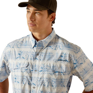 ARIAT INTERNATIONAL, INC. Shirts Ariat Men's VentTEK Outbound Blue Dawn Classic Fit Short Sleeve Shirt 10048736