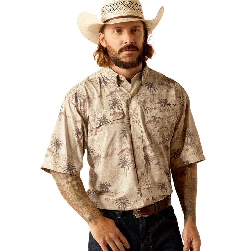 ARIAT INTERNATIONAL, INC. Shirts Ariat Men's VentTEK Outbound Classic Fit Desert Mocha Short Sleeve Shirt 10048784