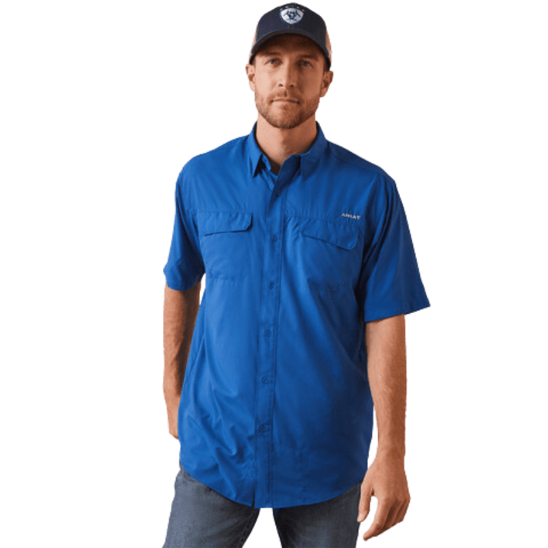 Ariat Men's VentTEK Outbound True Blue Classic Fit Short Sleeve Shirt  10043345