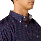 ARIAT INTERNATIONAL, INC. Shirts Ariat Men's Wells Peacoat Wrinkle Free Long Sleeve Button Down Fitted Shirt 10051484