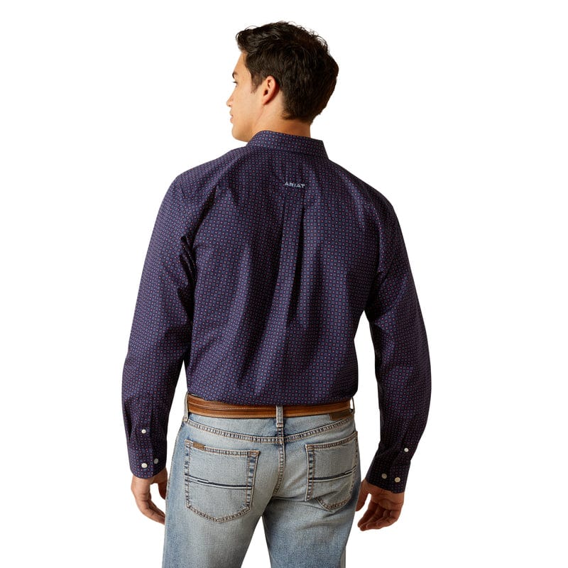 ARIAT INTERNATIONAL, INC. Shirts Ariat Men's Wells Peacoat Wrinkle Free Long Sleeve Button Down Fitted Shirt 10051484