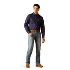 ARIAT INTERNATIONAL, INC. Shirts Ariat Men's Wells Peacoat Wrinkle Free Long Sleeve Button Down Fitted Shirt 10051484
