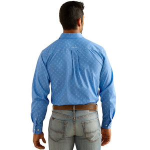 ARIAT INTERNATIONAL, INC. Shirts Ariat Men's Wrinkle Free Russel Regatta Long Sleeve Button Down Fitted Shirt 10048364