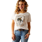 ARIAT INTERNATIONAL, INC. Shirts Ariat Women's American Cowboy White Short Sleeve Graphic T-Shirt 10051439