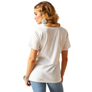 ARIAT INTERNATIONAL, INC. Shirts Ariat Women's American Cowboy White Short Sleeve Graphic T-Shirt 10051439