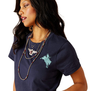 ARIAT INTERNATIONAL, INC. Shirts Ariat Women's Bronco Navy Short Sleeve Graphic T-Shirt 10048644