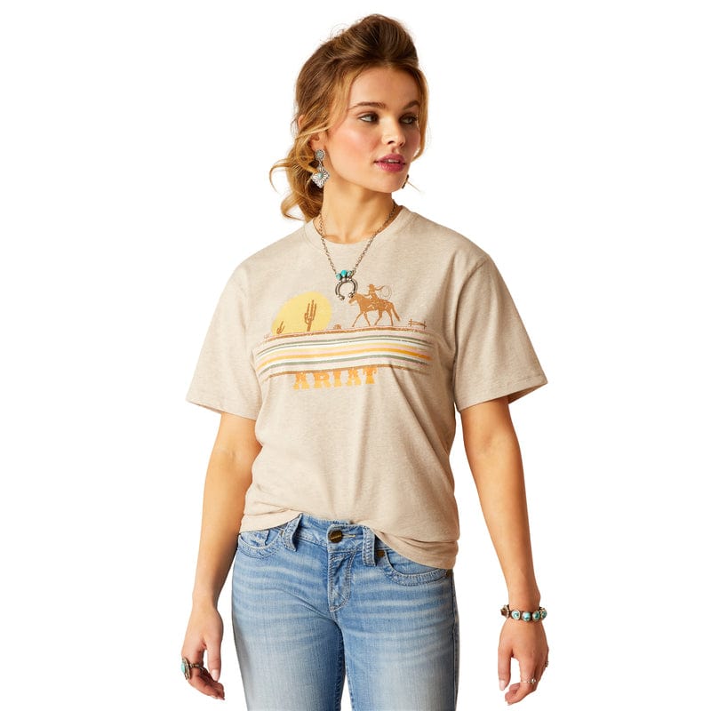ARIAT INTERNATIONAL, INC. Shirts Ariat Women's Cowgirl Desert Oatmeal Heather Graphic T-Shirt 10048680