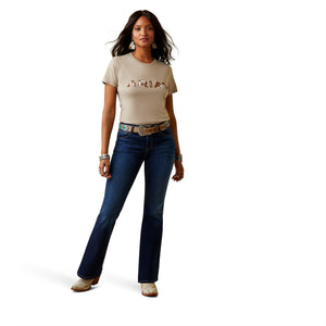ARIAT INTERNATIONAL, INC. Shirts Ariat Women's Cowhide Oatmeal Logo T-Shirt 10045453