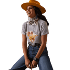 ARIAT INTERNATIONAL, INC. Shirts Ariat Women's Heather Grey Highlander Rose Tee 10043417